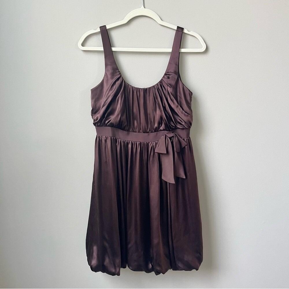 Vintage Laundry Shelli Segal Dress Women's 6 New NWT Silk Brown Bubble Hem Prom‎